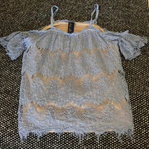 Blue Rain Off Shoulder Top from Francesca’s